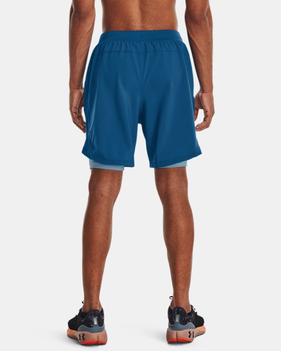 Men's UA Launch Run 2-in-1 Shorts, Blue, pdpMainDesktop image number 1